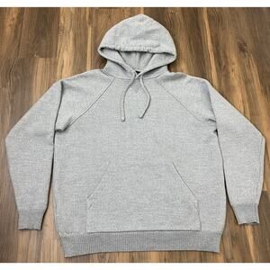 Men Le Minor France Mottled Gray merino wool pullover hoodie sweater, 4 (US XL)